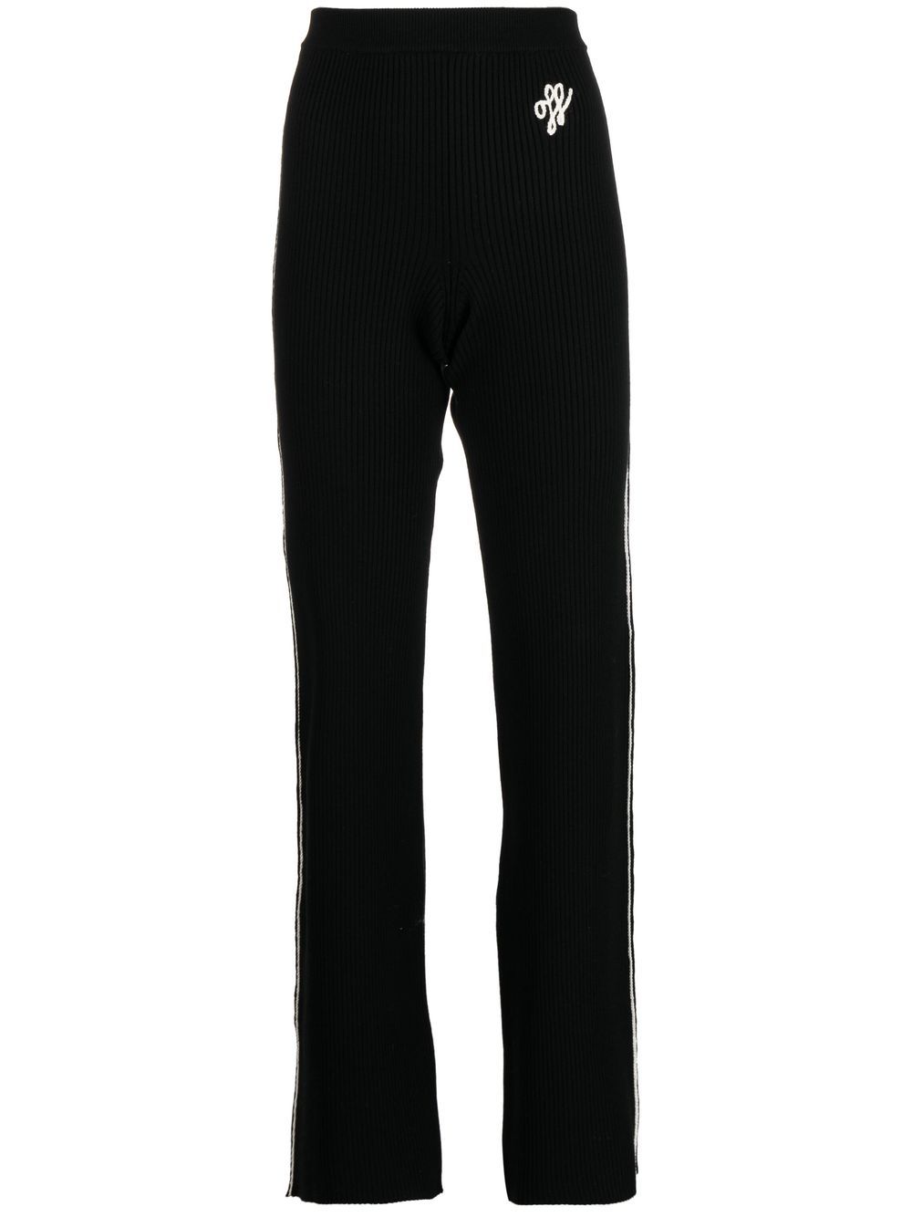 Outline knitted track pants - Black