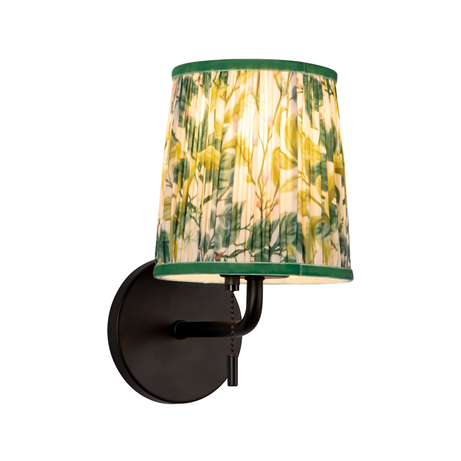 Matte Black Green Linen Bathroom Vanity Light from the Scout Collection