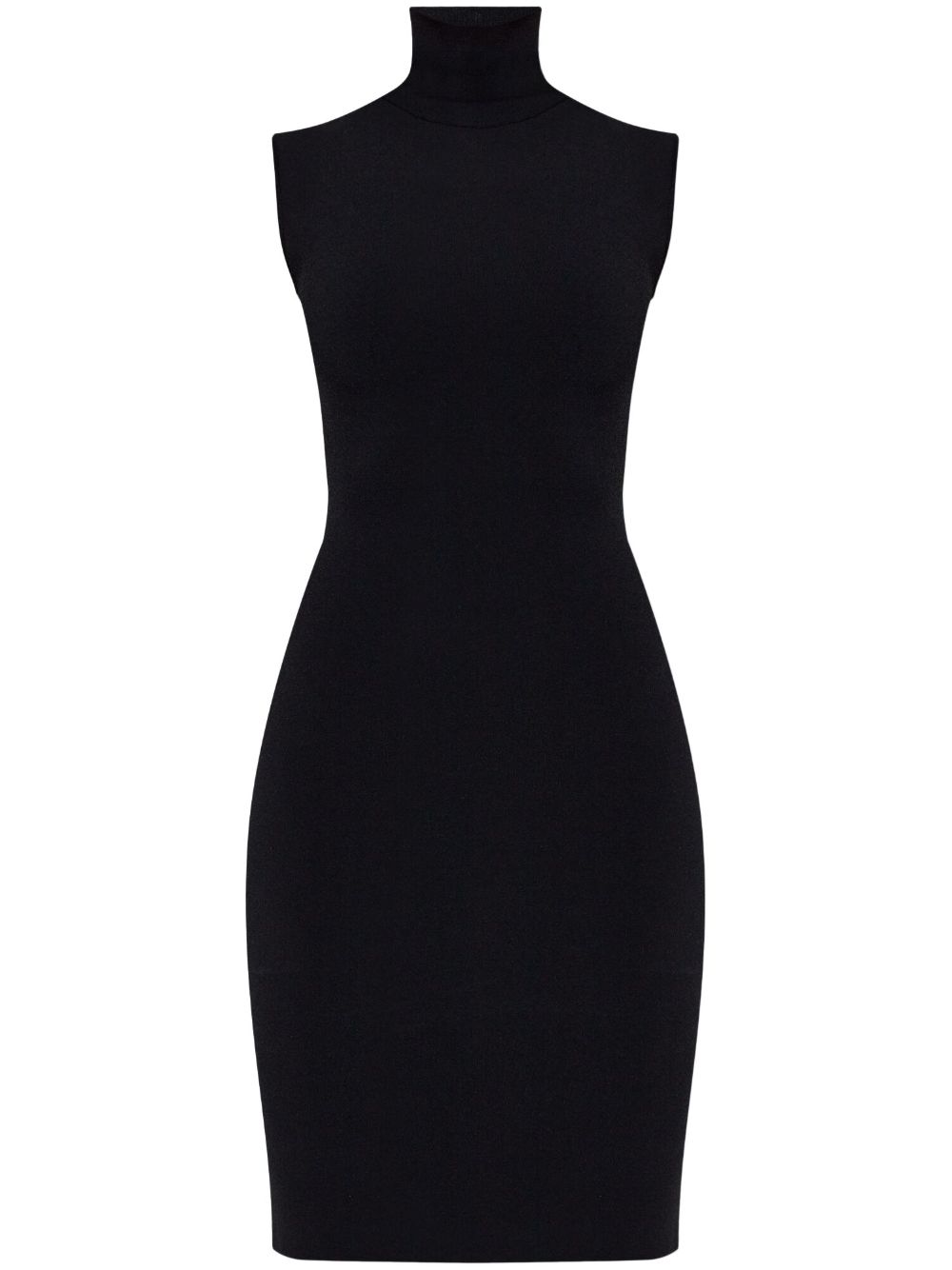 High-neck fitted minidress - Black