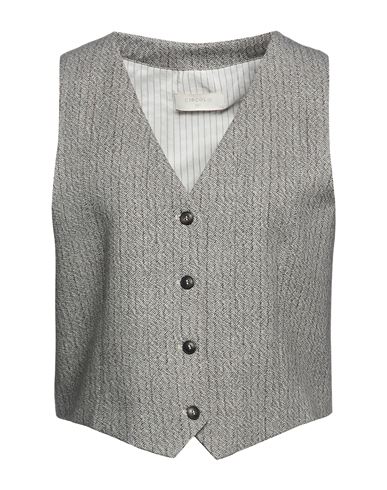 Woman Tailored Vest Grey Size 6 Cotton, Elastane