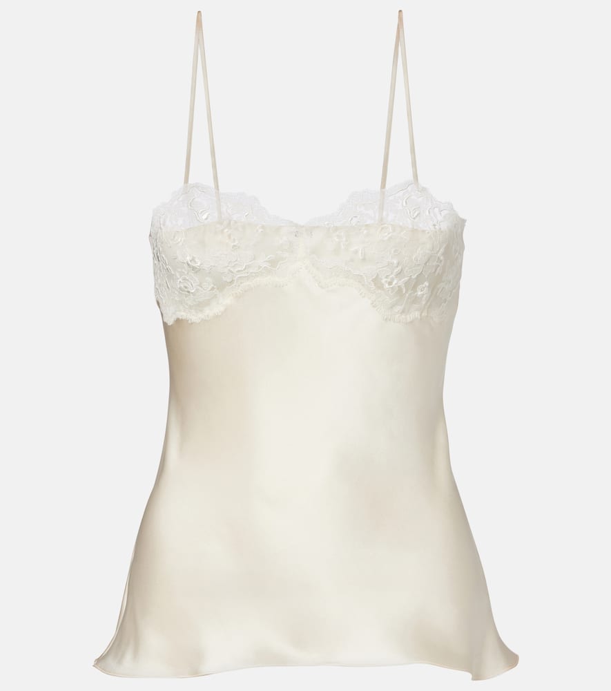 Chloé Lace-trimmed silk satin camisole