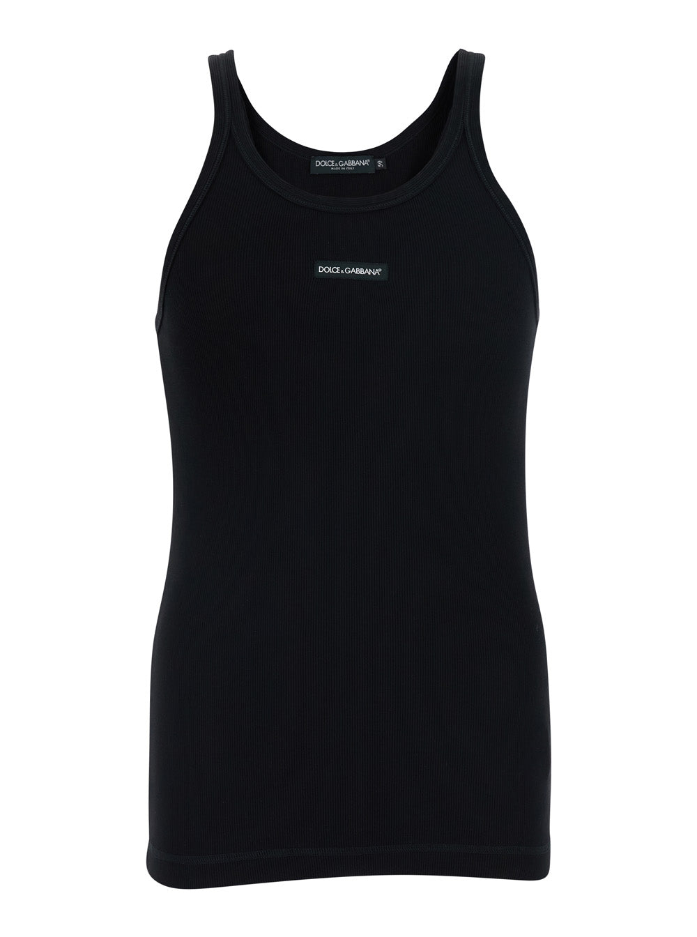Logo-Embroidered Cotton Tank Top — Black