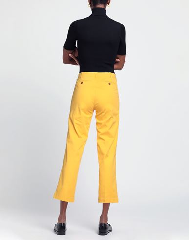 Kiltie Woman Pants Yellow Size 10 Cotton, Tencel, Elastane
