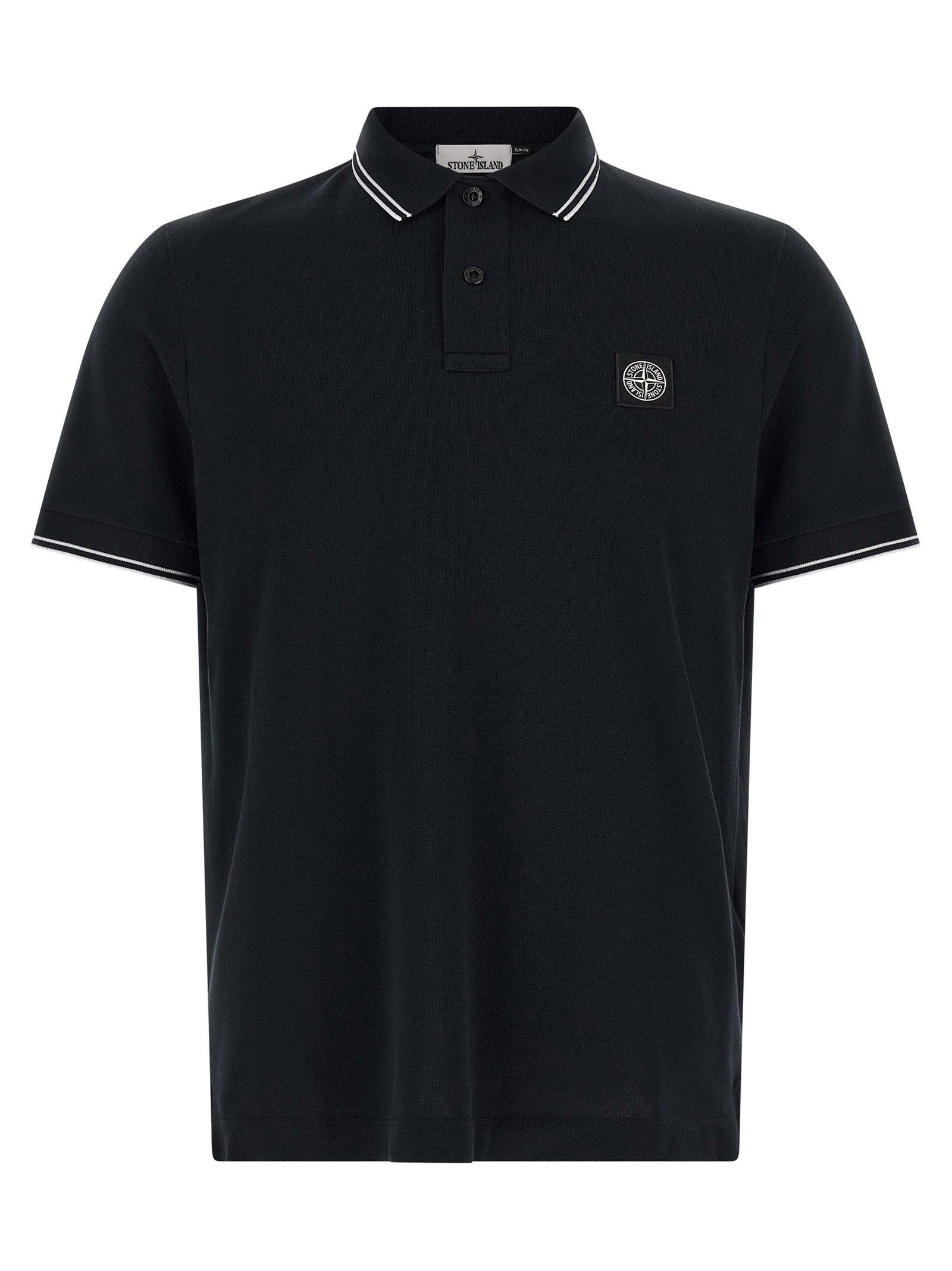 Logo-Embroidered Cotton Piqué Polo Shirt — Black