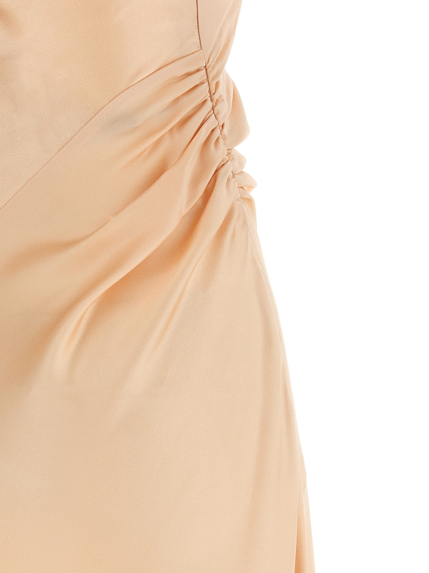 Pink Asymmetric Twist Dress