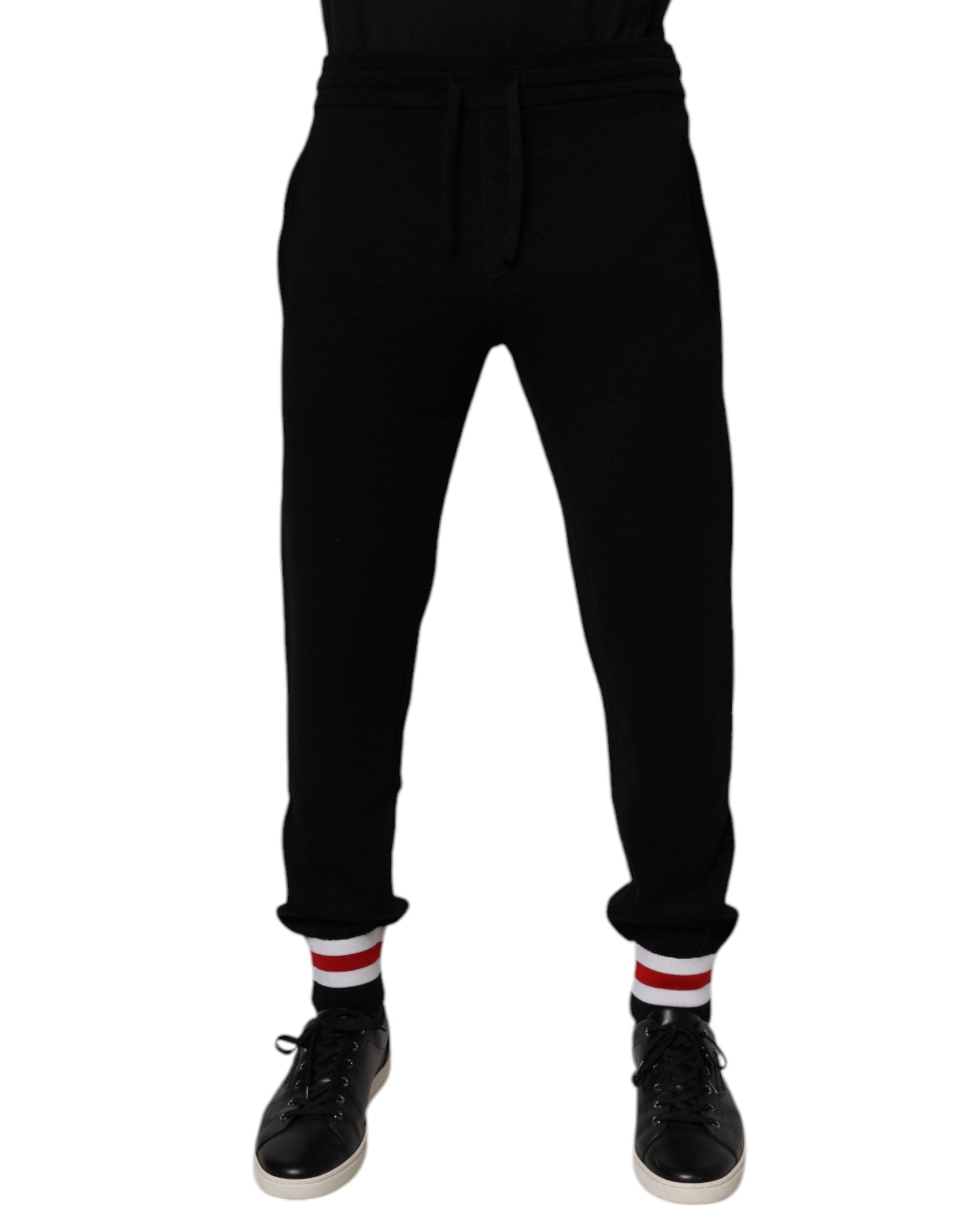 Virgin Wool Joggers — Black