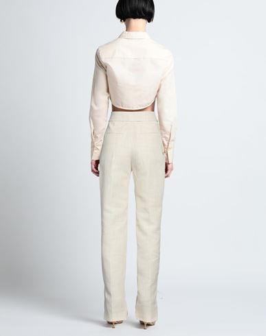 Woman Pants Beige Size 10 Linen, Viscose, Polyester