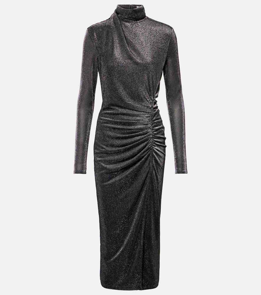 Jenisa draped gathered midi dress