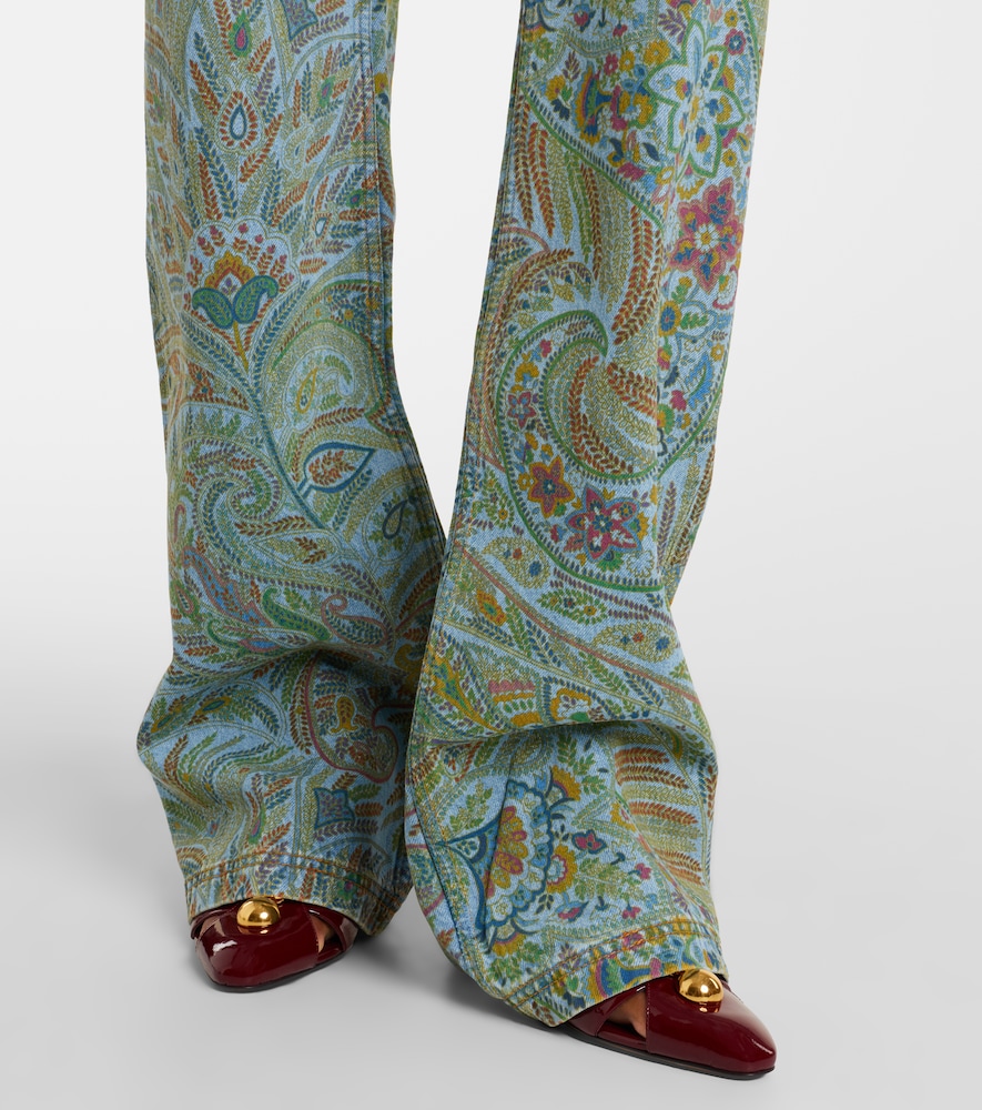 Paisley flared jeans