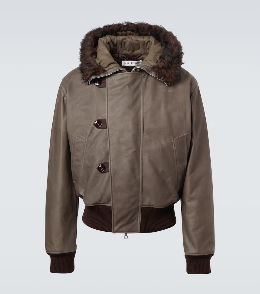 Compel shearling-trimmed leather jacket