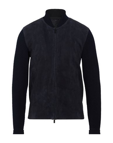 Man Jacket Midnight blue Size 40 Lambskin, Virgin Wool, Polyester
