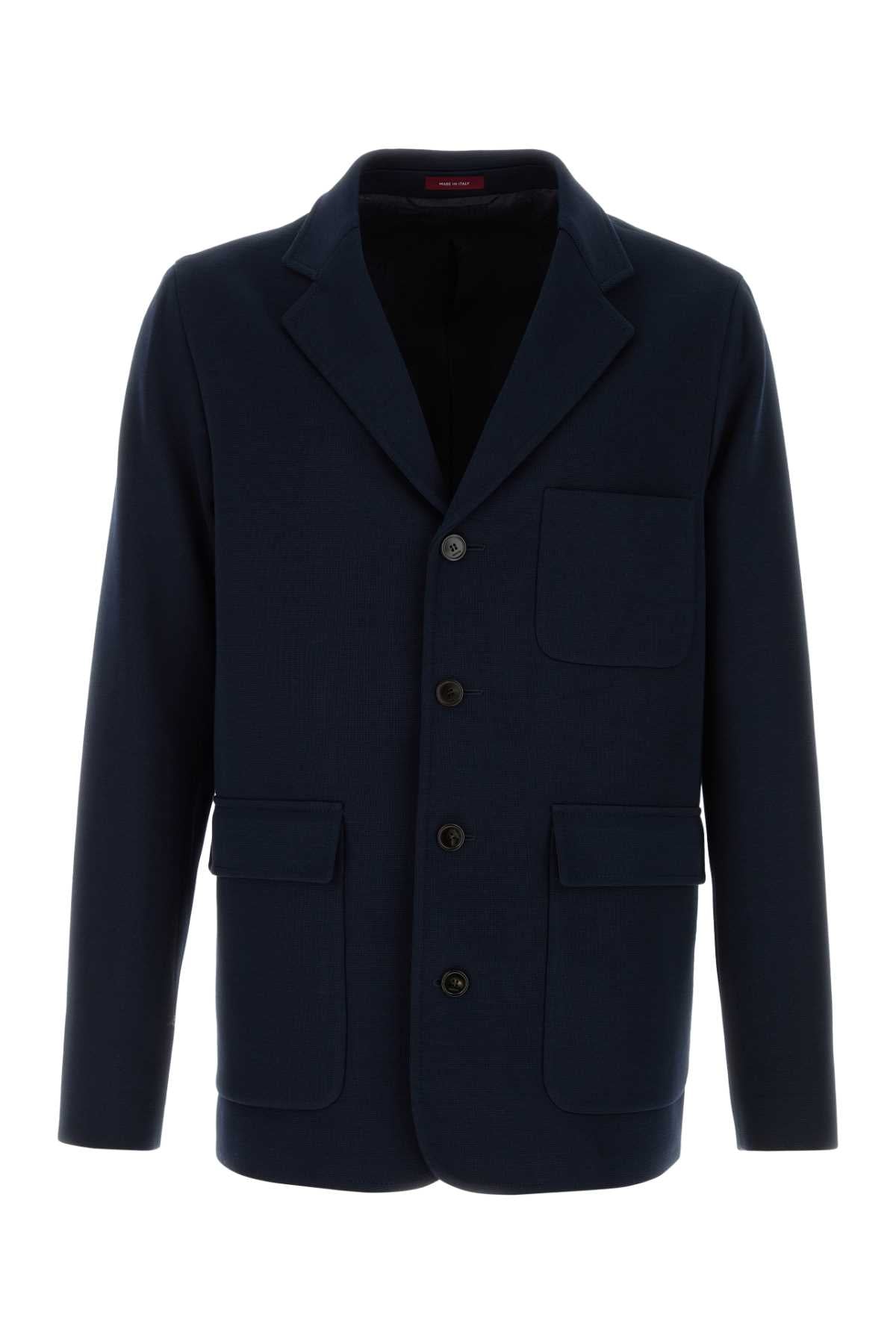 Jersey Cotton Blazer — Navy