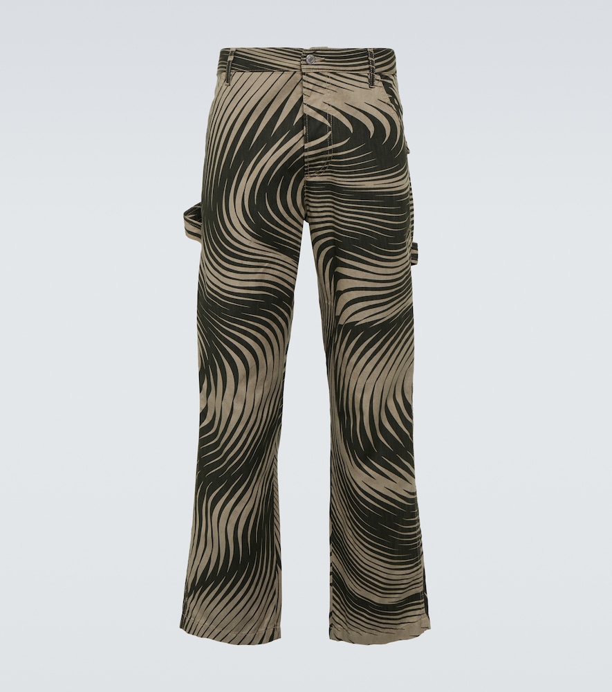 Cotton and linen wide-leg pants