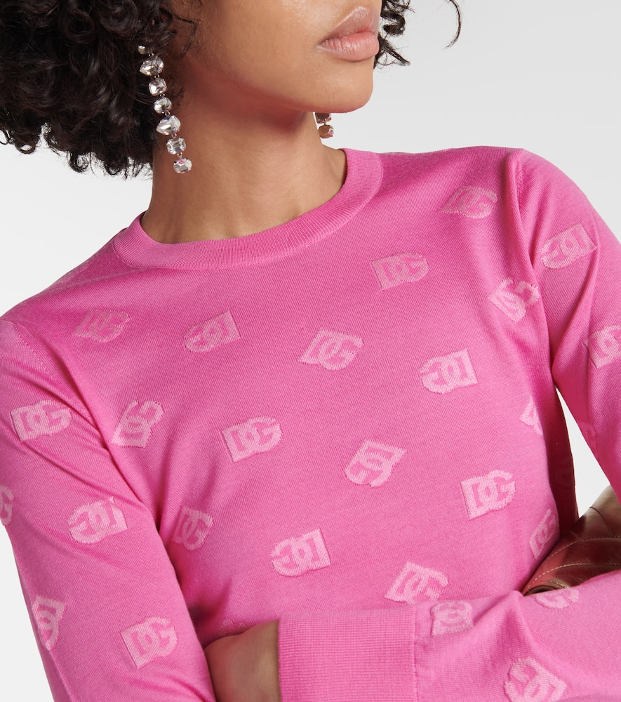Wool and silk jacquard sweater