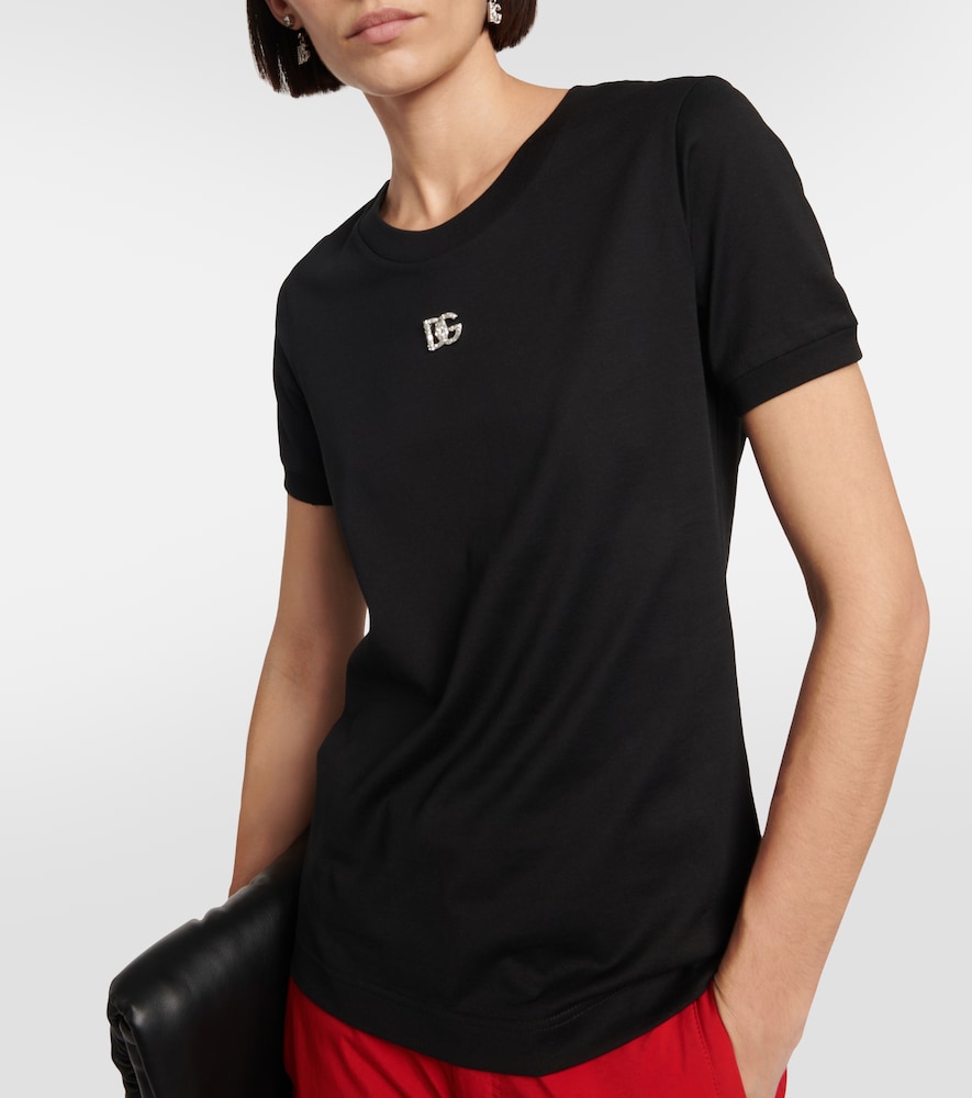 Embellished cotton jersey T-shirt