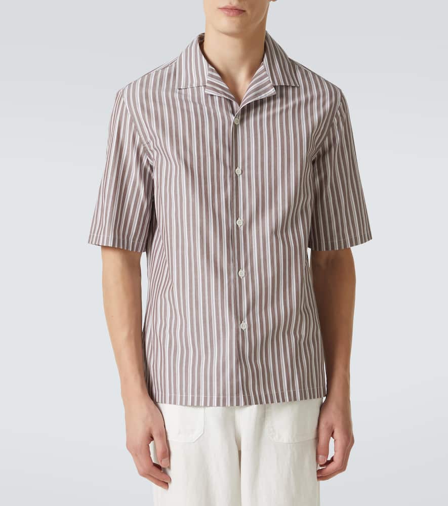 Striped cotton bowling shirt
