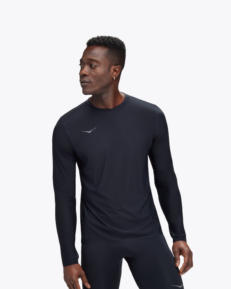 HOKA Men's Airolite Run Long Sleeve Shirt in Black