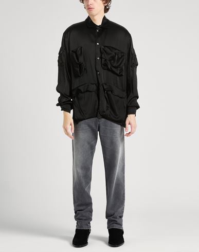 Man Shirt Black Size 34 Viscose