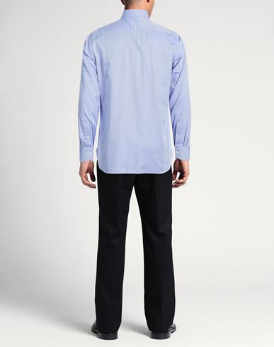 Man Shirt Azure Size 15 Cotton