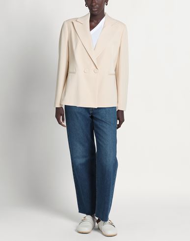 H2o Italia Woman Blazer Beige Size 6 Polyester, Elastane