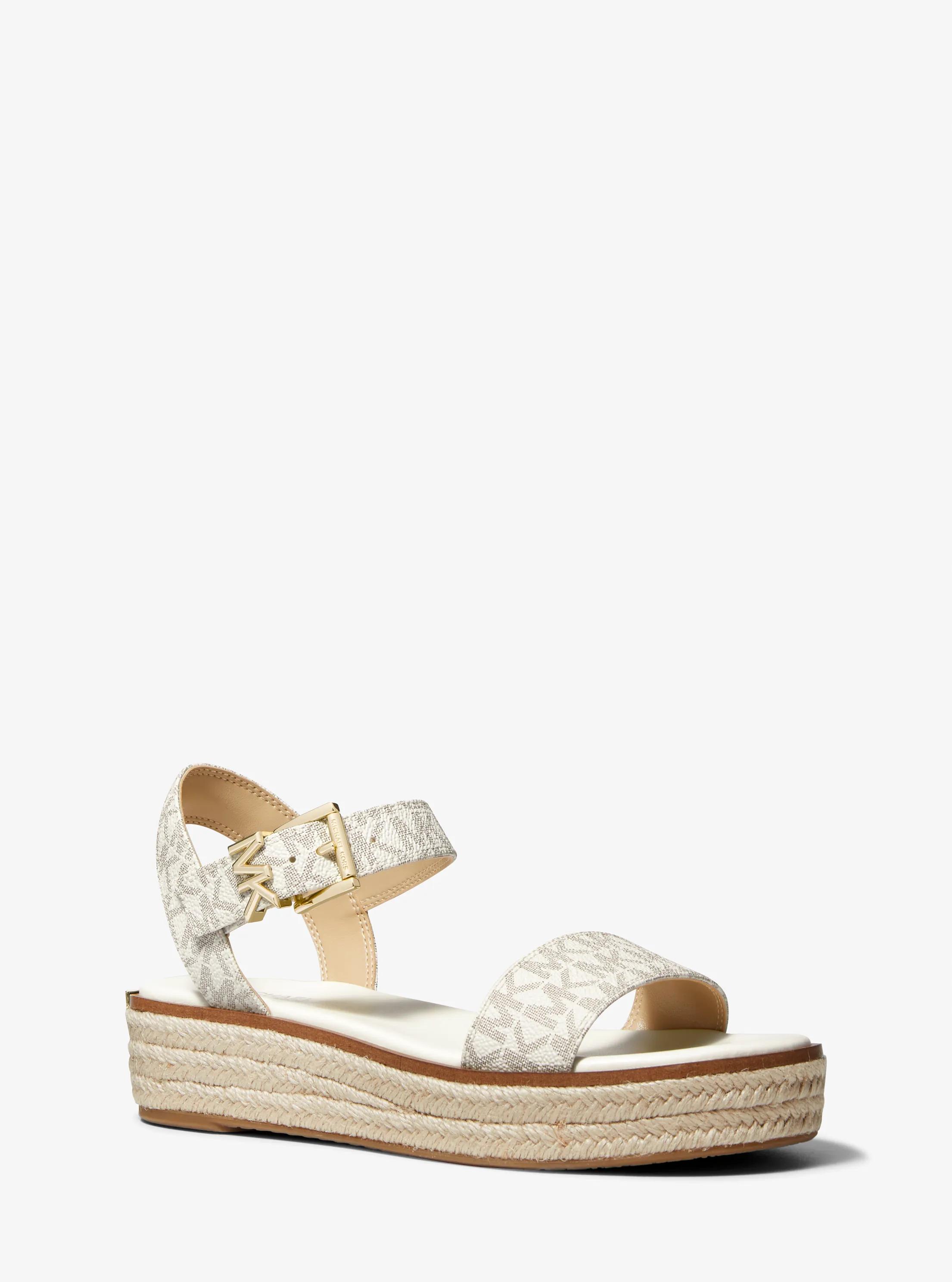 Richie Signature Logo Platform Espadrille Sandal in Natural - size 8.5