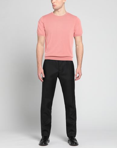 Man Sweater Salmon pink Size L Cotton