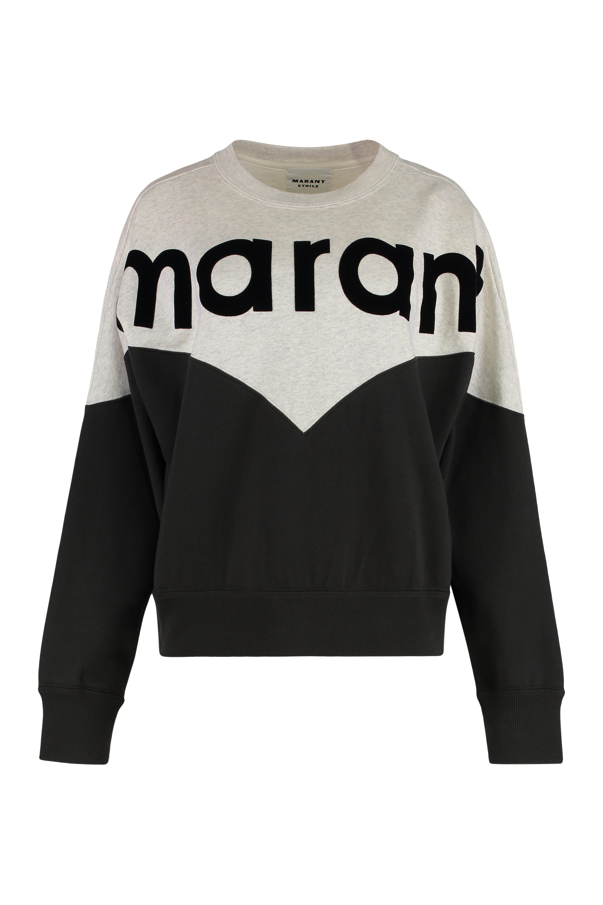 Logo Intarsia Velvet Crew-Neck Sweatshirt