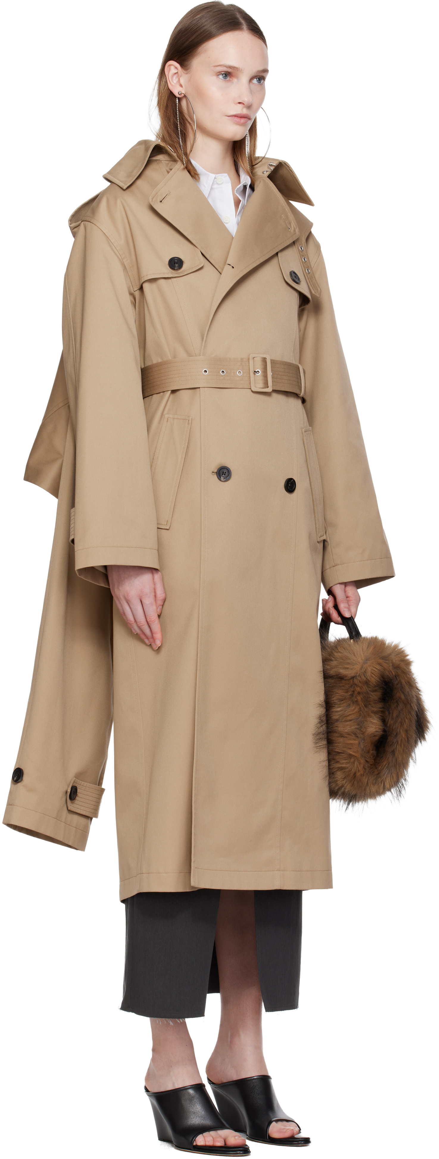Beige 'The Hooded' Trench Coat