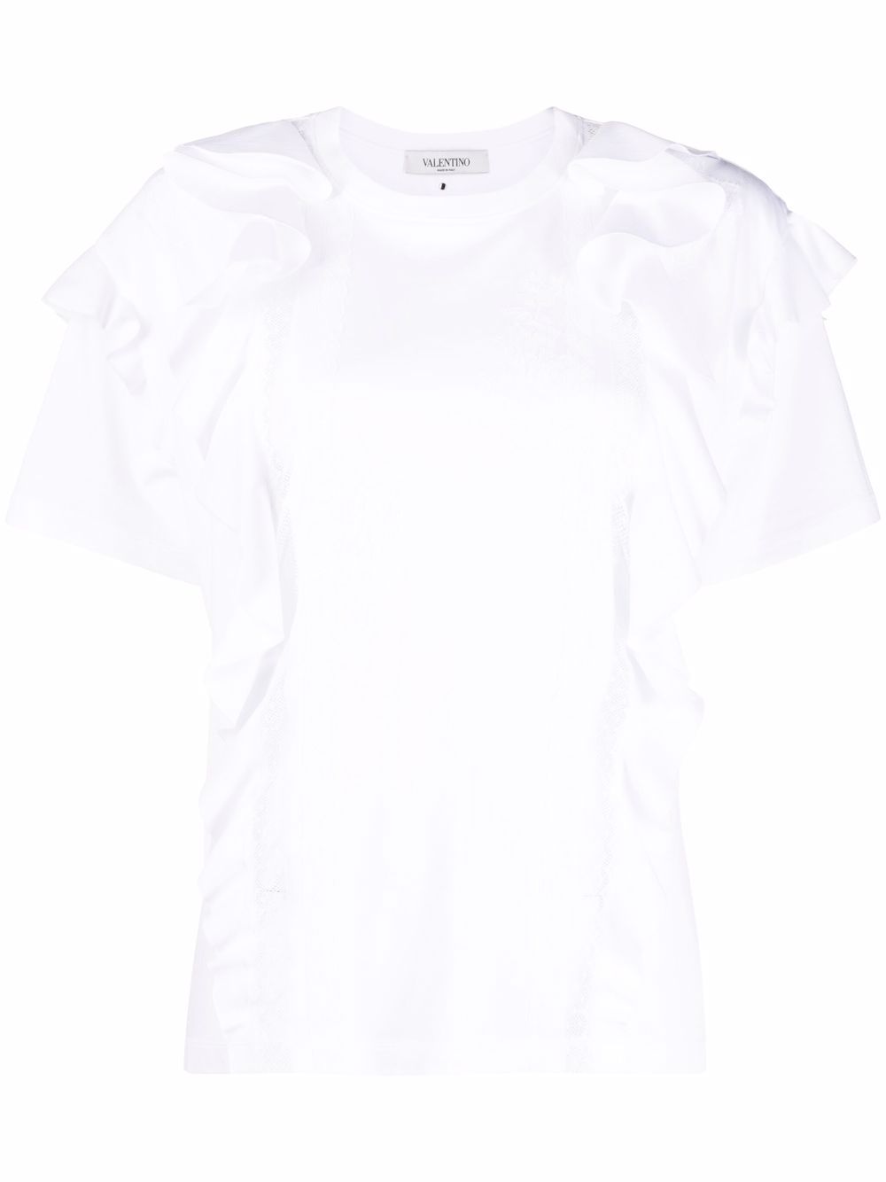 Valentino Garavani ruffle-trim short-sleeve T-shirt - White