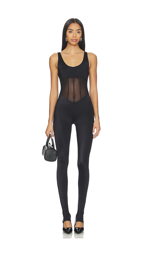 WeWoreWhat Spandex Sheer Panel Jumpsuit in Black. - XL also in L, M