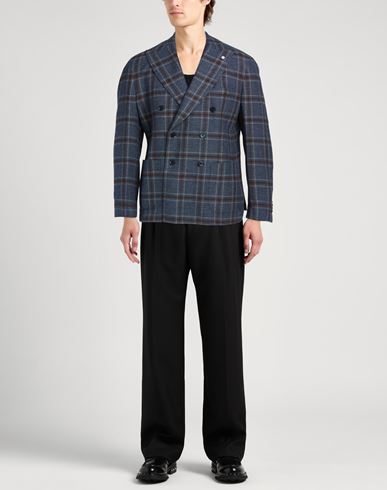 L. b.m. 1911 Man Blazer Slate blue Size 40 Cotton, Cashmere
