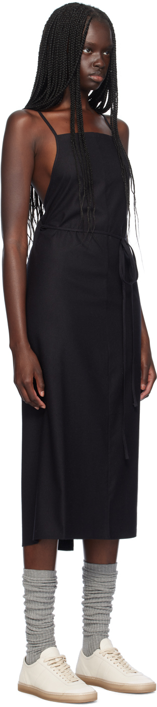 Baserange Black Yumi Apron Midi Dress