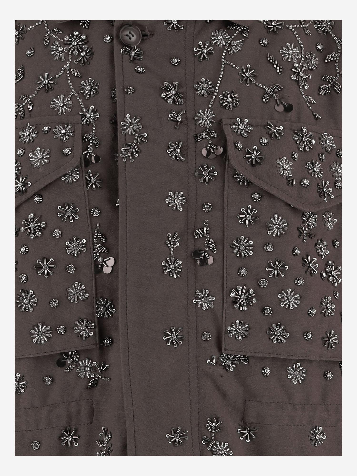 Embroidered Cotton Jacket — Brown