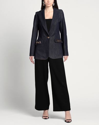 Woman Blazer Blue Size 12 Cotton, Polyester, Viscose, Elastane