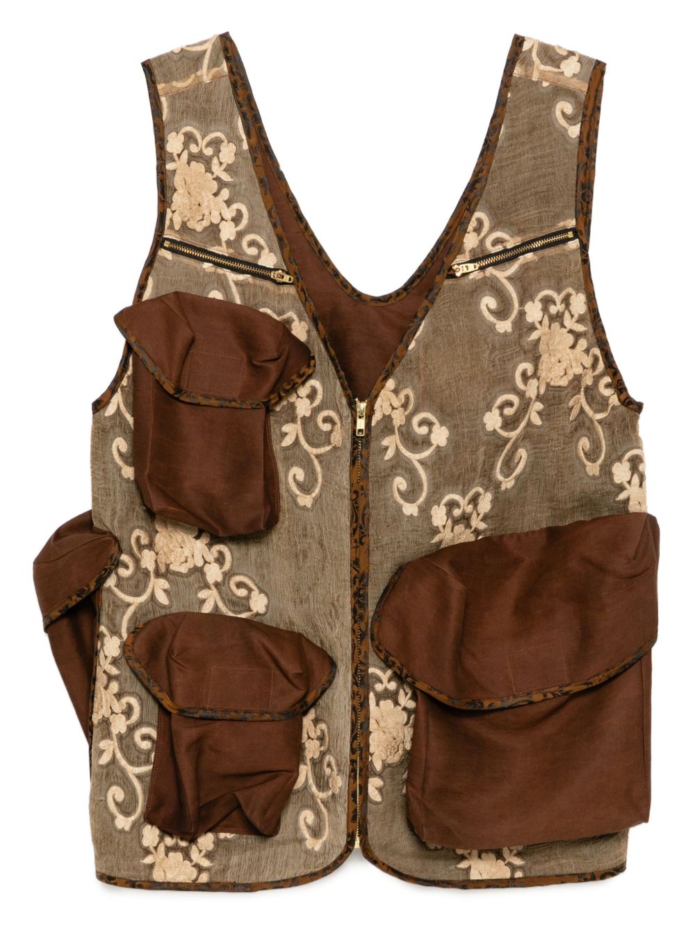Floral waistcoat - Brown