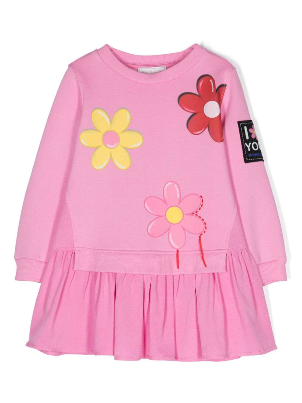 Floral-print sweatshirt dress - Pink
