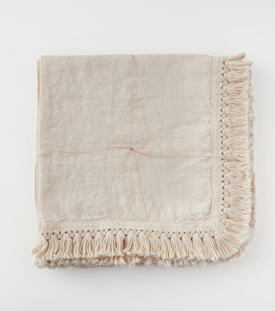Set of two fringed napkins