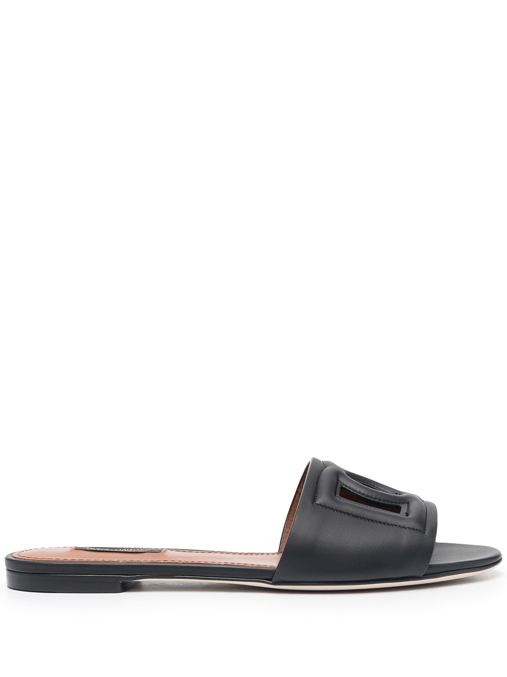 Logo-embossed mule sandals - Orange