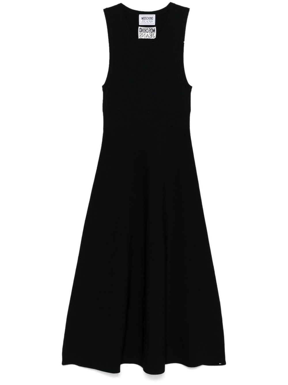 Ribbed-knit midi dress - Black