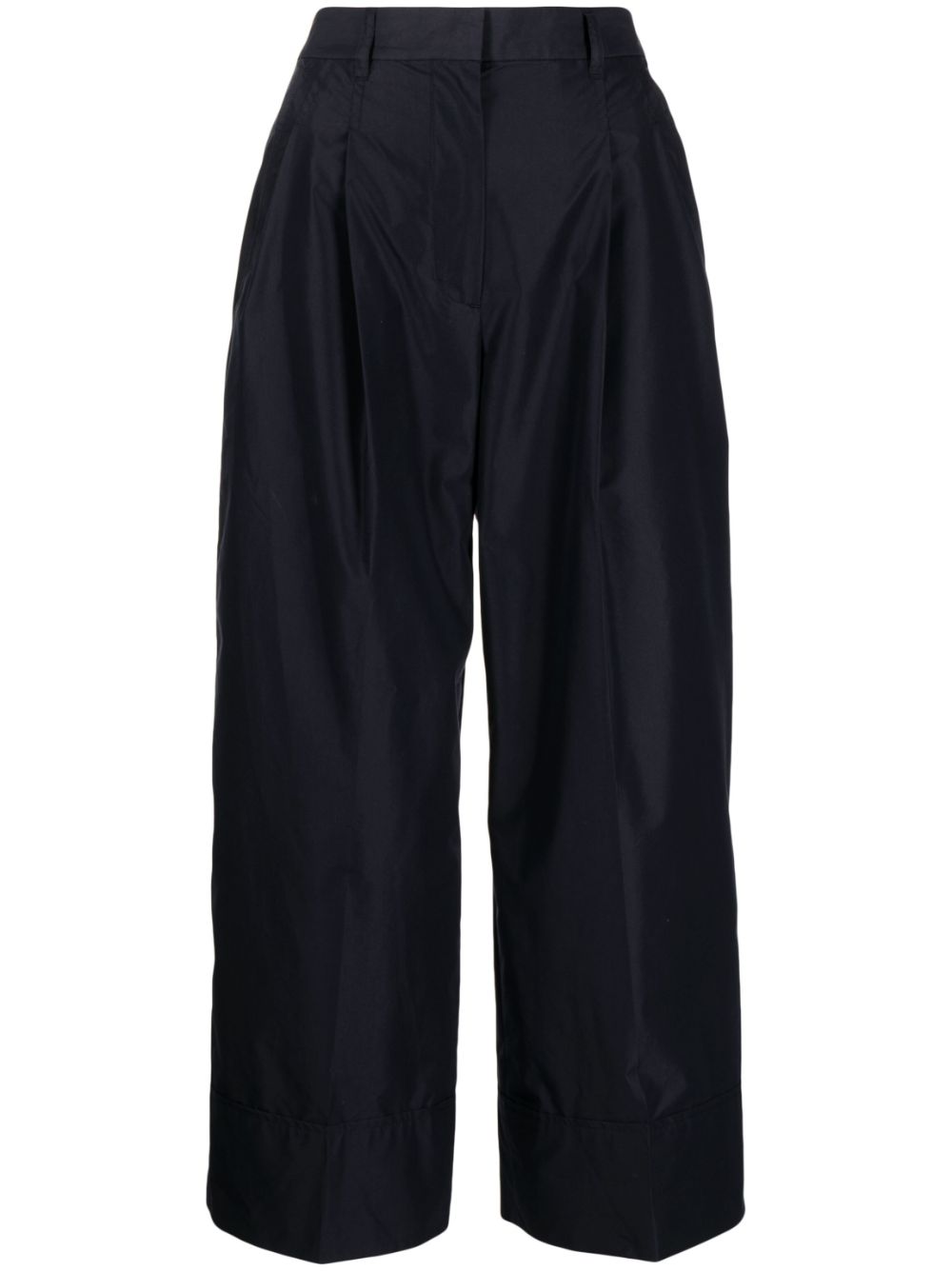 Pleat-detailing tailored-cut trousers - Black