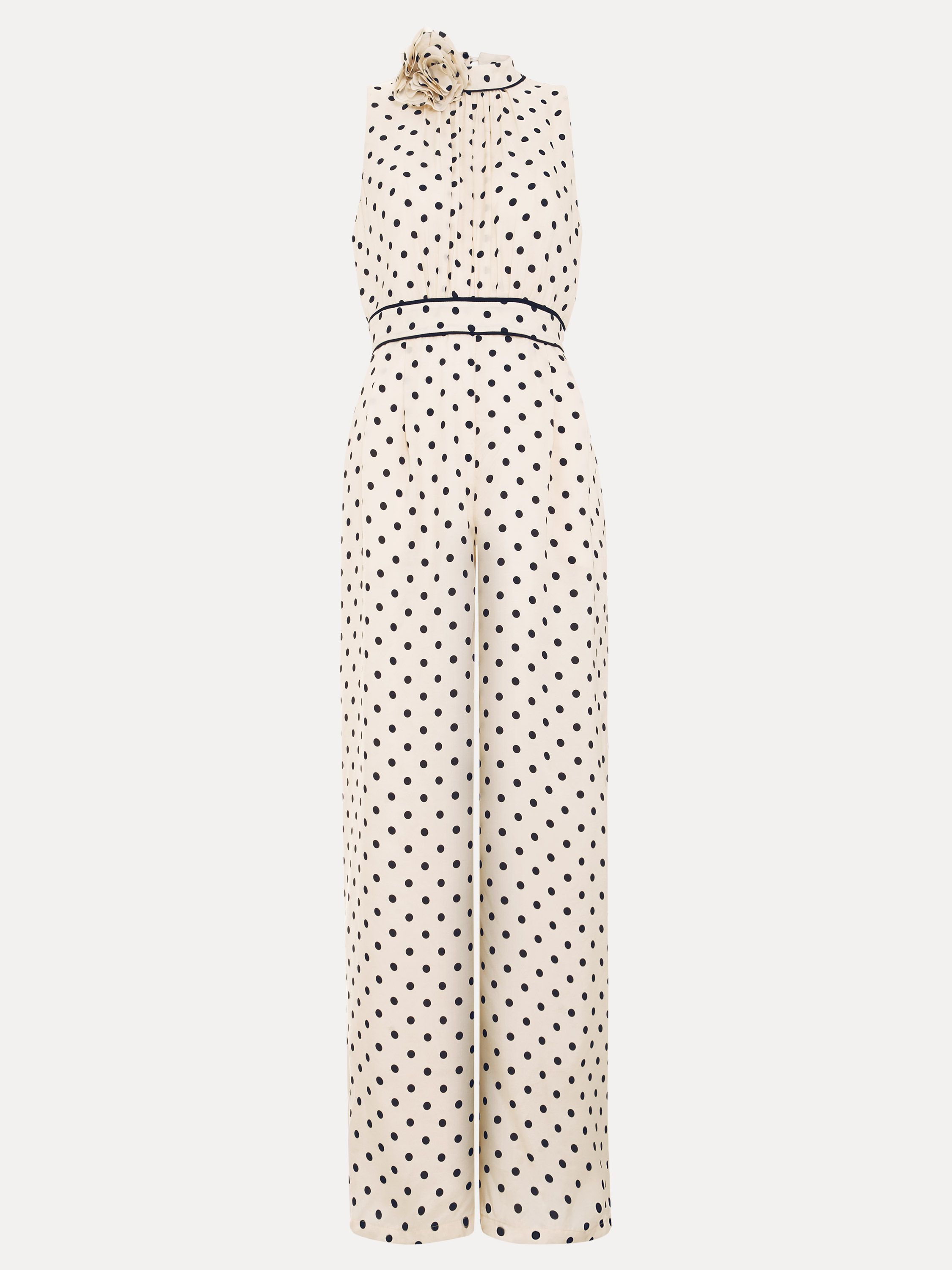 Phase Eight Women's Marilee High-Neck Pleated Front Jumpsuit in Warm White