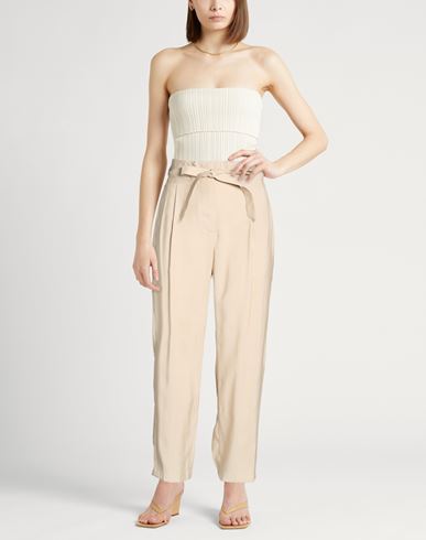 Woman Pants Beige Size 4 Modal, Polyester
