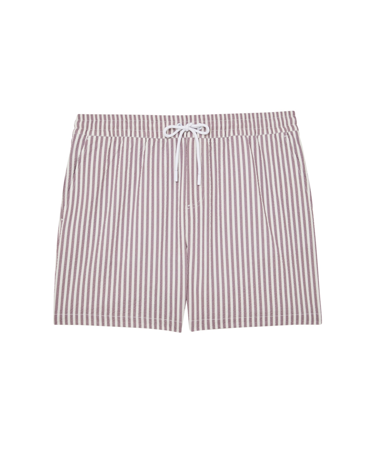 Men's Bay Seersucker Stripe Swim Shorts - Rose Pink, White