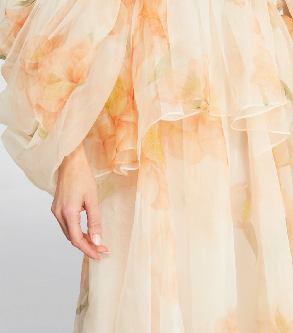 Silk Gathered Midi Dress