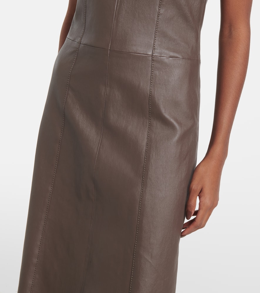 Leather midi dress