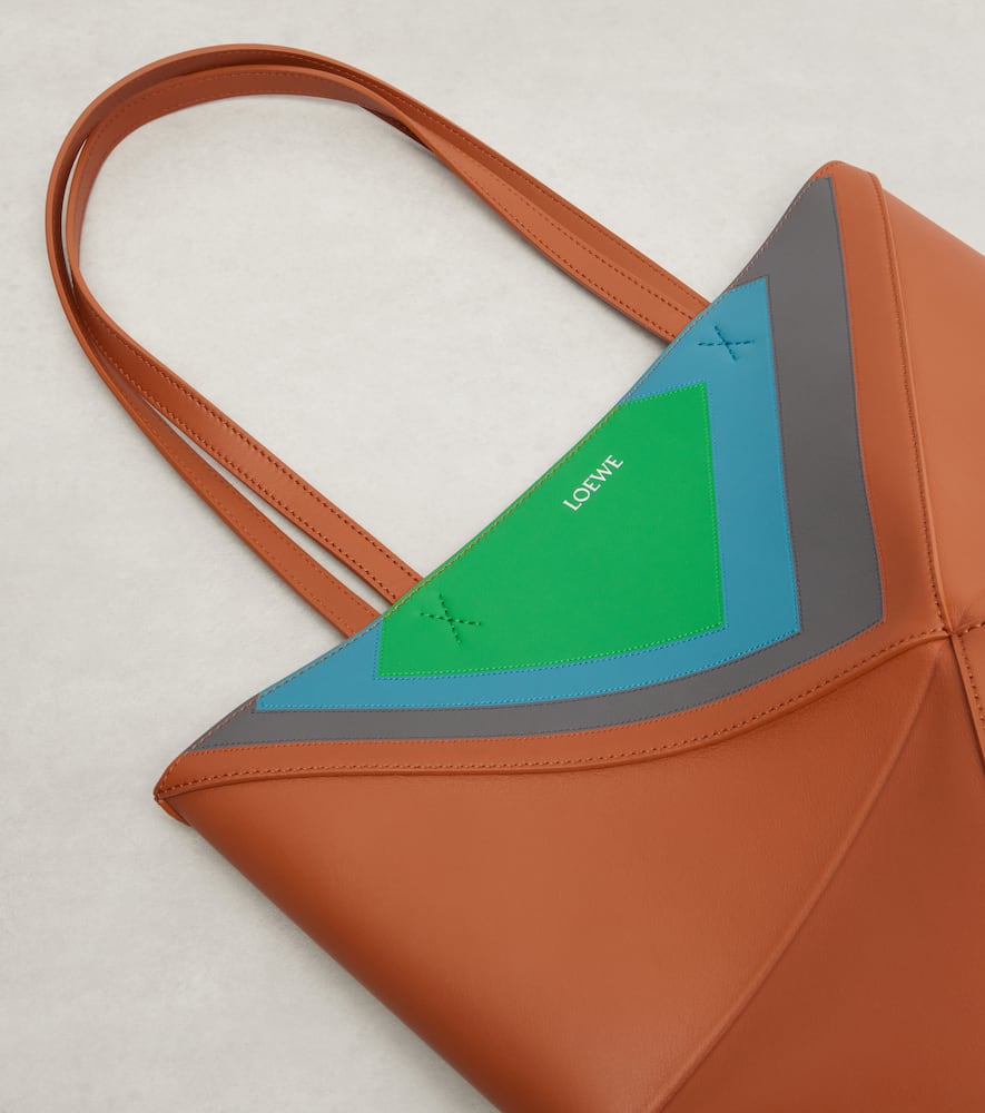 Puzzle Fold Square Medium leather tote bag