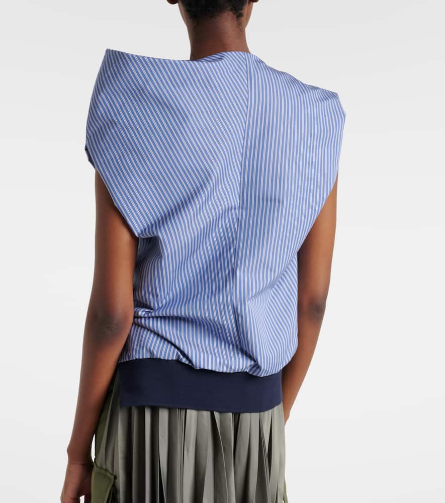 Striped cotton-blend top