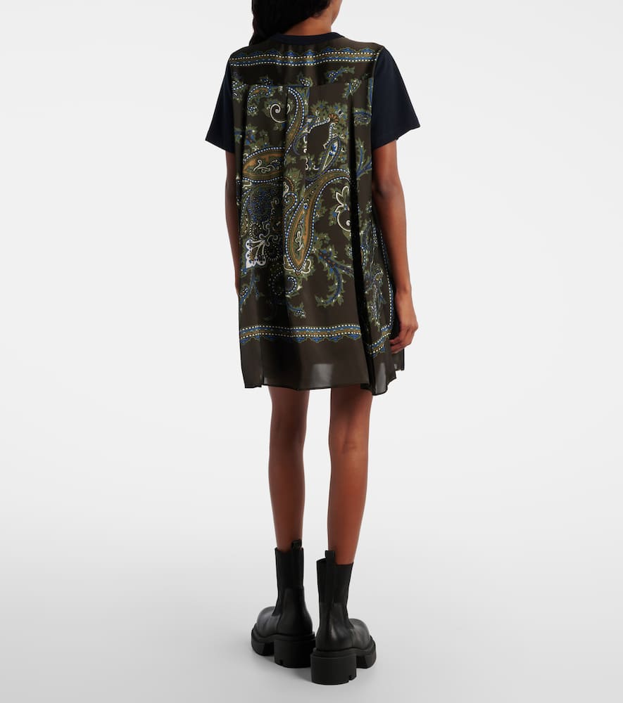 Paisley paneled minidress