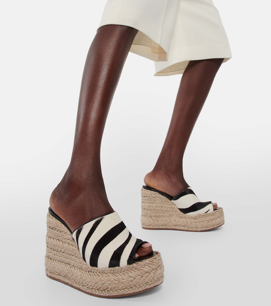 Ariella zebra-print calf hair espadrille wedges