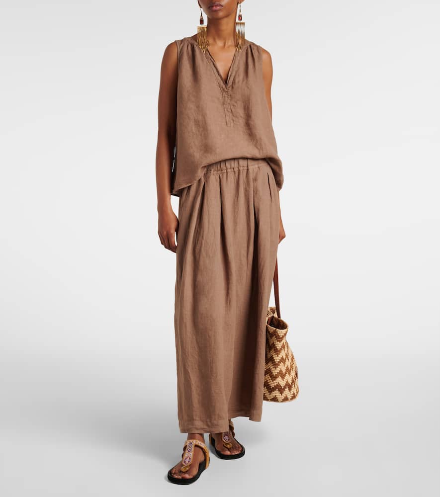 Linda linen maxi skirt